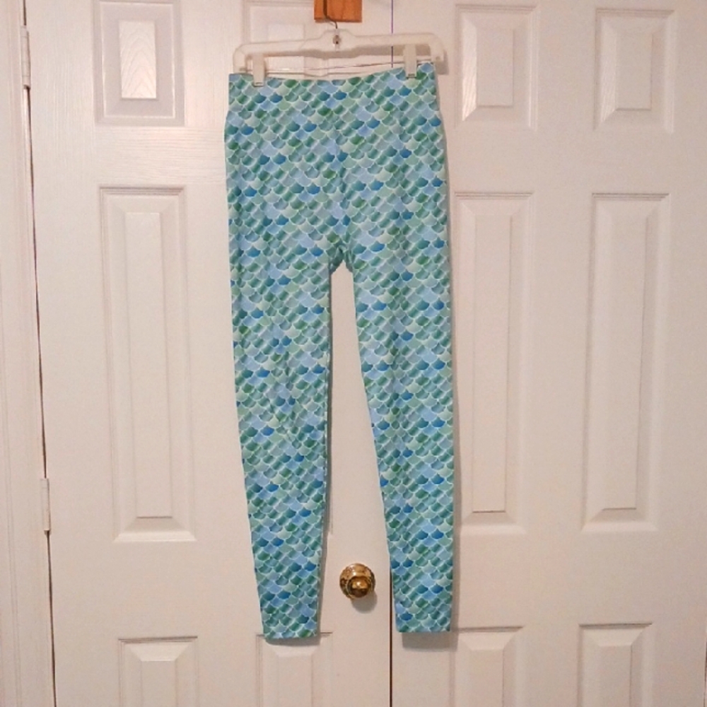 Blue and Green Patterned Leggings